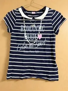 mezzopiano メゾピアノ半袖ボーダーTシャツ140ナルミヤ平成女児