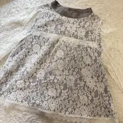n'Or LABEL レース カットソー トップス グレー サイズ2