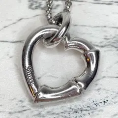 Gucci ハート　バンブー　シルバーネックレス