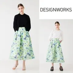 DESIGNWORKS デザインワークス フラワープリントロングスカート【M】