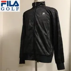 フィラゴルフ★ジップアップ ボンディング ジャケット 裏起毛 ブラック 総柄3L