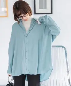 JEANASIS ジーナシス テンセルツイルレギュラーBIGシャツLS