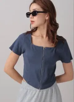 FOREVER 21 ピグメントリブジップTシャツ
