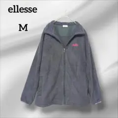 ellasse エレッセ　フリースジャケット 　グレー ロゴ　M