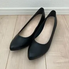 パンプス　ウェッジソール　ポインテッドトゥ