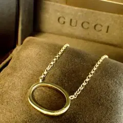 グッチ GUCCI K18YG サークル ネックレス ケース付 イエローゴールド