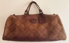 美品 ロンシャン ボストンバッグ ダークブラウン