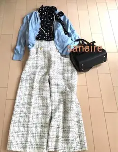 IENA ALBAクルーネックカーディガン 水色