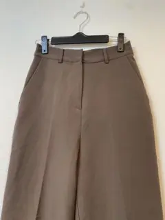 【LOWRYS FARM】ブラウン ワイドパンツ ポリエステル混紡
