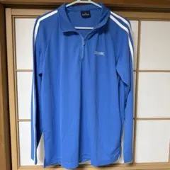 SPALDING 青 ジップアップ長袖ジャージ