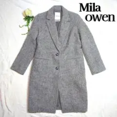 ♪激カワ♪ Mila owen ミラオーウェン ボア 金 ロゴ ロングコート