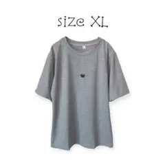 【新品】size XL Tシャツ 王冠 シンプル 柔らか グレー