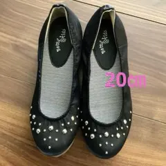 Betty Kids ブラックビジュー付き　子供用シューズ