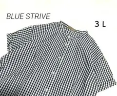 BLUE STRIVE ゆったり ギンガムチェック シャツ ワンピース ３Ｌ