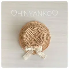 【NO.287】ソランちゃん☆メルちゃん　ハンドメイド　リボン付きカンカン帽