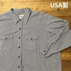 KEY キー ヒッコリーストライプ ワークシャツ USA製 ボックス 短丈