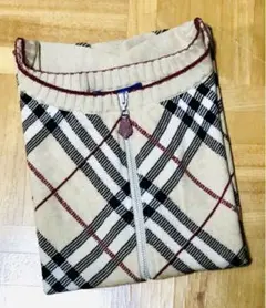 新品 バーバリーブルーレーベル ニット ジップアップ 半袖 ノバチェック　M