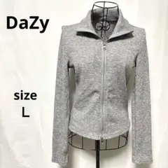 デジィ / リブ ジップアップ トップス 長袖 グレー Ｌ