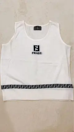 FENDI ノースリーブニット ホワイト