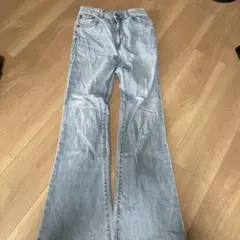 GU ブーツカットデニム S ライトブルー