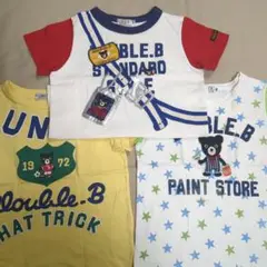 ミキハウス ダブルビー だまし絵 Tシャツ1枚、その他2枚 まとめ売り