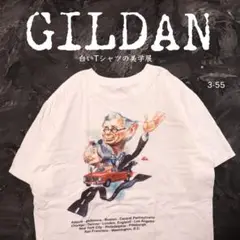 GILDAN 白Tシャツ アート イラスト 似顔絵 旅行 L