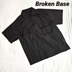 【BrokenBase】半袖シャツ ブラック無地 シンプル ポケット M 美品