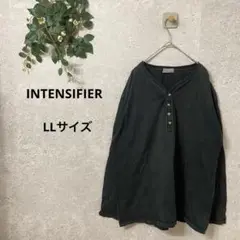 INTENSIFIER カットソー 長袖 LL フロントボタン 黒