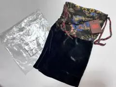 【未使用】ETRO エトロ ブラックベルベット 花柄 巾着袋