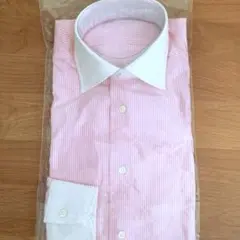 【新品未使用】メーカーズシャツ鎌倉 ワイドカラー 長袖シャツ ピンク M