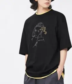 東京リベンジャーズ　GU　Tシャツ 初代 イラストデザイン オーバーサイズ 黒
