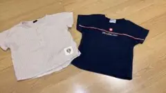 ストライプとスイスデザインのトップス2点セット