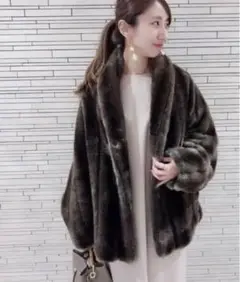 ¥61,600 美品 noble別注 a point フェイクファーブルゾン