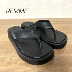 REMME エコレザートングサンダル　ブラック　サイズ36