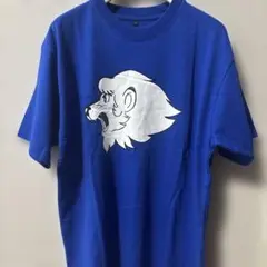 ライオンプリント Tシャツ Lサイズ 青