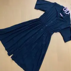 マーキーズ 黒 ロングシャツワンピース 半袖ワンピース 130cm