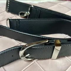 ブラックレザーショルダーバッグストラップ縦85cm