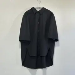 【美品】theory luxe LuxeCotton Leat半袖シャツブラック