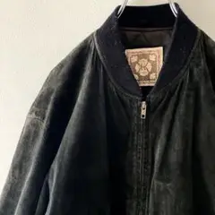 【個性派古着】 ヴィンテージ古着 レザージャケット 丈短 豚革 刺繍デザイン