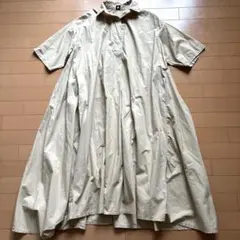 merlot ベージュ　スキッパー　シャツワンピース　半袖 メルロー　テント