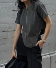<お値下>AMERI PIGMENT CURVE HEM TEE