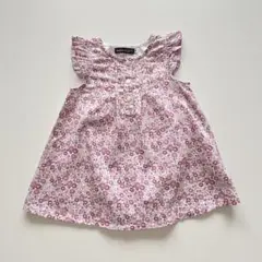 Bebe ピンク花柄ワンピース　80 シンプル