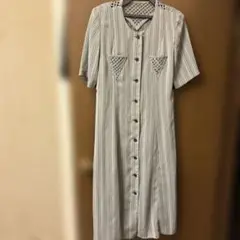 ストライプ柄 半袖シャツワンピース