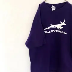 USA古着 volleyball オーバーサイズ Tシャツ 紫