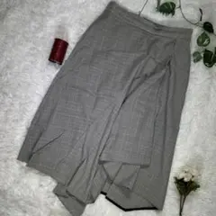 デミルクスビームス ロング フレアスカート グレー (M)ウール ナイロン