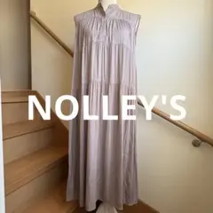 NOLLEY'S ノーリーズ　ティアードロングワンピース　サンドピンク38サイズ