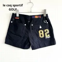 4927ルコックスポティフゴルフ【美品】ショートパンツ　ロゴ刺繍　マリン白ボタン