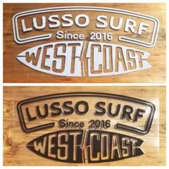 2枚セット☆LUSSO SURF 防水ステッカー　黒白　送料込み