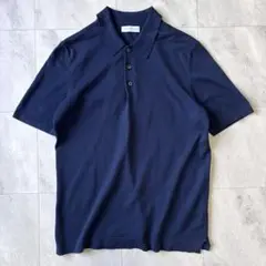 【美品】グランサッソ 12ゲージソフトコットンソリッドS/Sニットポロ 46