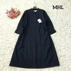 【新品タグ付き♡定価3.8万】MHL コットンウールツイルバンドカラーワンピース
